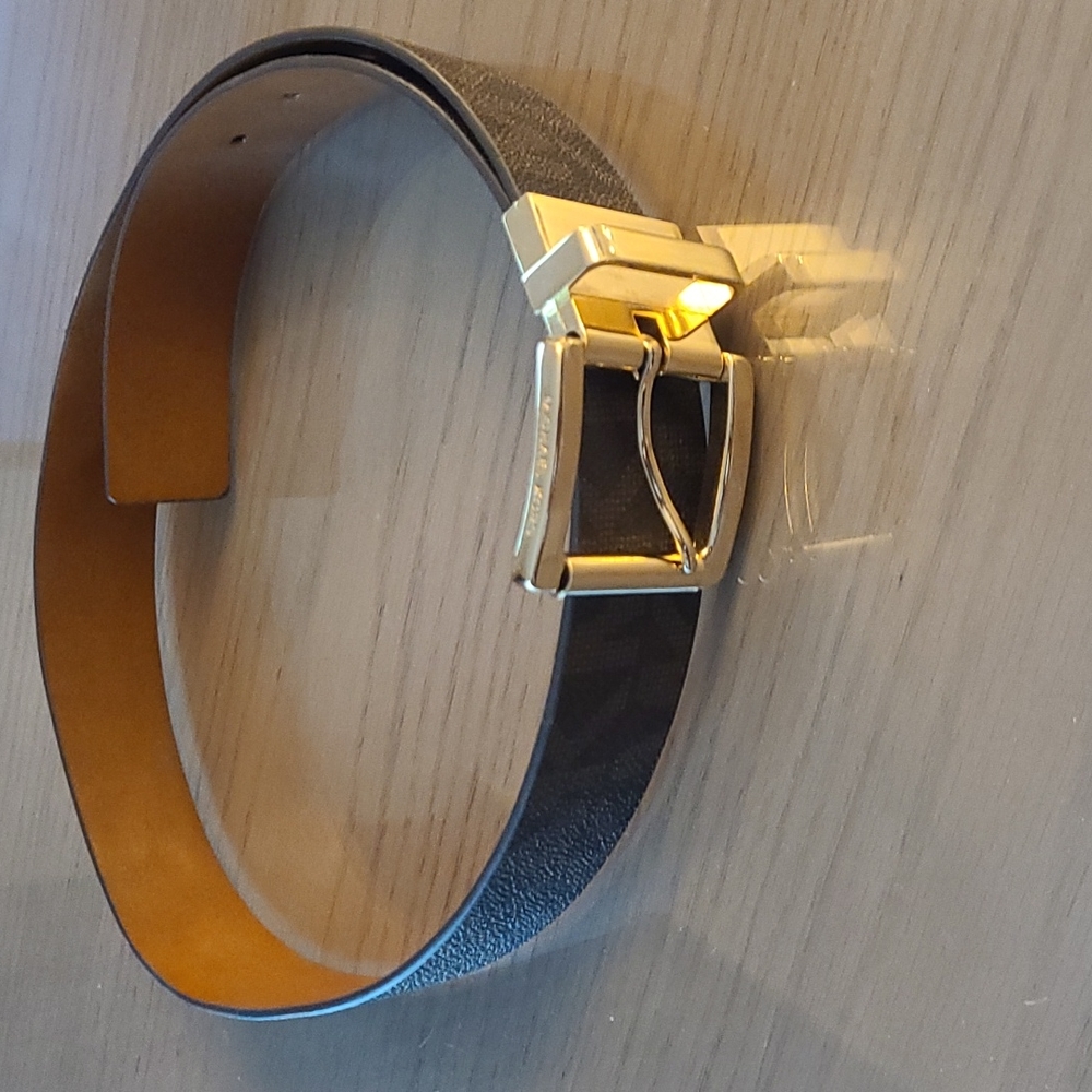 Michael Kors Woman's Brown MK Signature Leather Belt